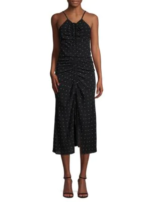 alice mccall oscar ruched midi dress