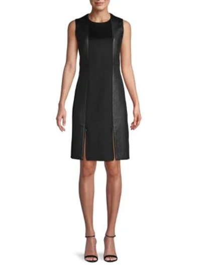 Shop Akris Zippered Sleeveless Mini Dress In Black
