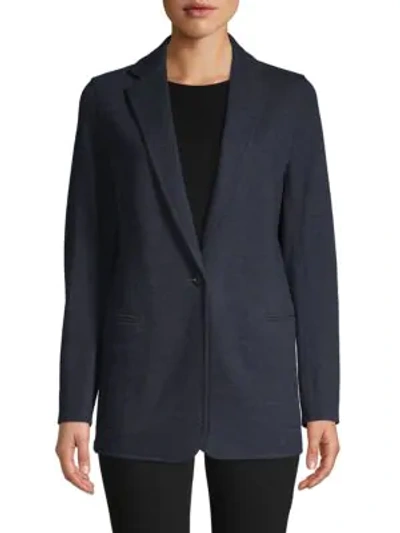 Shop Akris Heathered Cashmere-blend Jacket In Denim