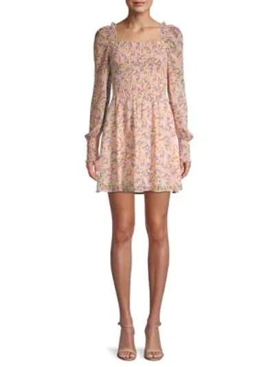 Shop Allison New York Floral Mini Dress In Blush