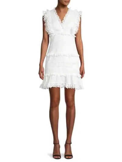 Shop Allison New York Lace-trim Mini Dress In White