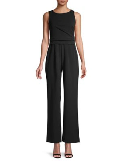 Shop Calvin Klein Sleeveless Wide-leg Jumpsuit In Black