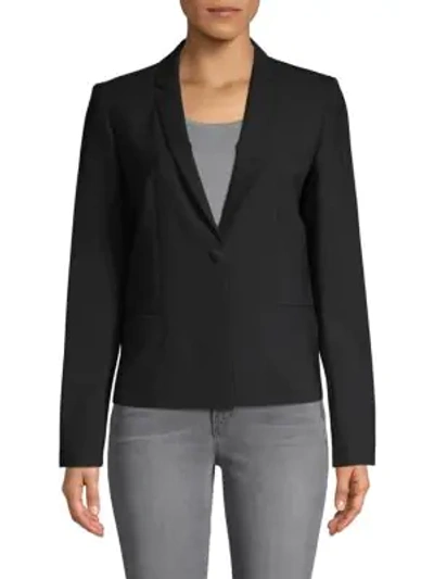 Shop Elie Tahari Notch Lapel Wool-blend Jacket In Black