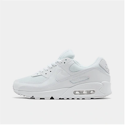Shop Nike Men's Air Max 90 Casual Shoes In White/white/white/wolf Grey