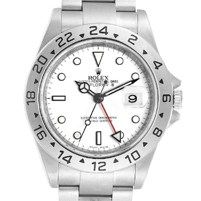 Shop Rolex Explorer Ii White Dial Parachrom Hairspring Mens Watch 16570