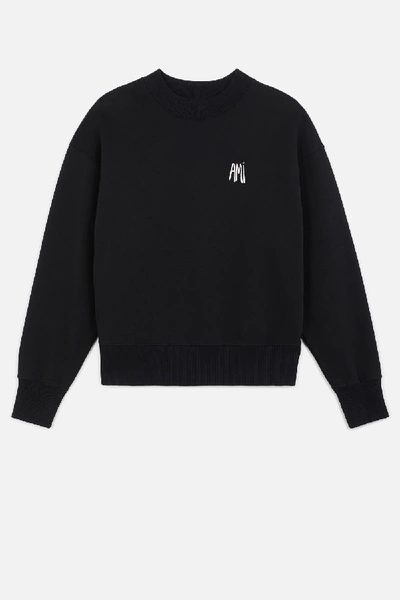 Shop Ami Alexandre Mattiussi Ami Embroidered Sweatshirt In Black