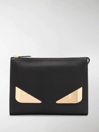 Shop Fendi Bag Bugs Clutch In Black