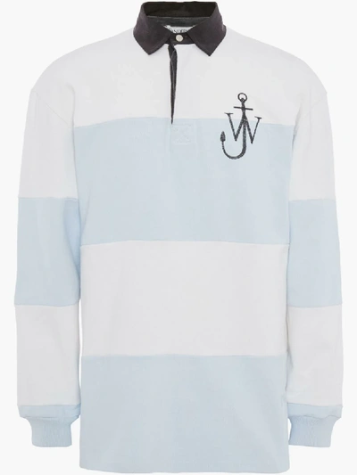 Shop Jw Anderson Panelled Polo Rugby Shirt In Blue
