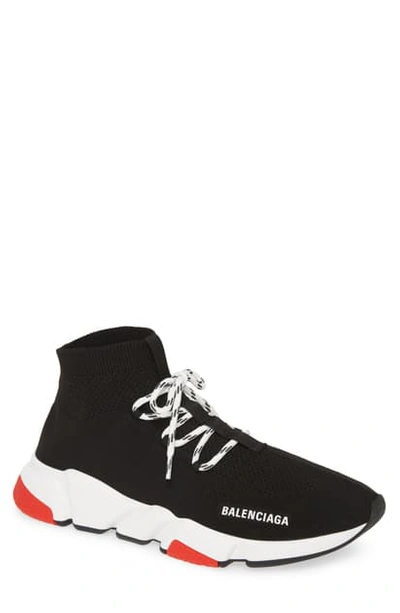 Shop Balenciaga Speed Sneaker In Black / White / Red
