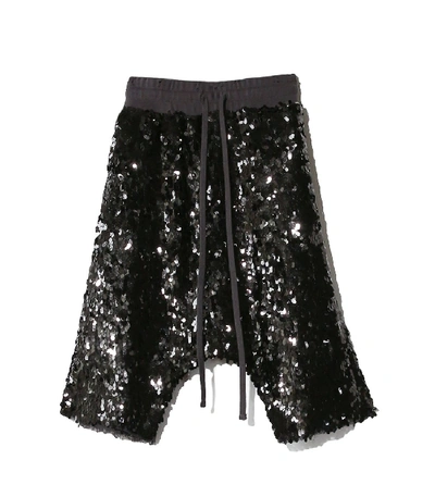 Shop R13 Sequin Harem Shorts In Black Sequin