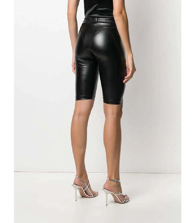 Shop Adidas Originals By Alexander Wang Pleather Biker Shorts In Black