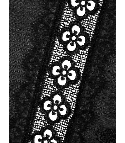 Shop Charo Ruiz Edda Lace 3/4 Sleeve Deep V-neck With Waist Tie In Black