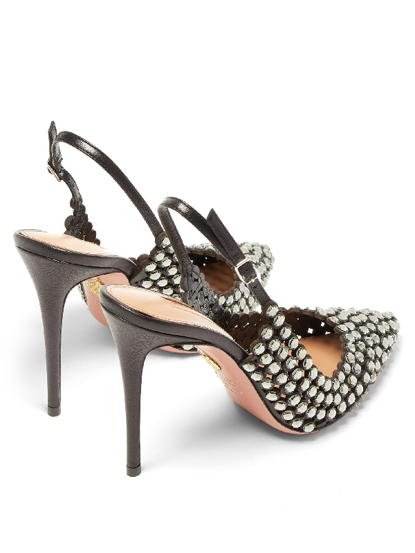aquazzura tequila crystal slingback pumps