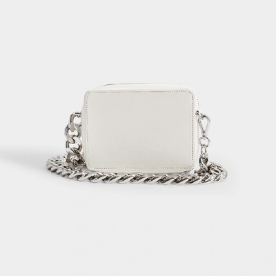 Shop Kara Chain Camera Bag In White Polished Calfskin