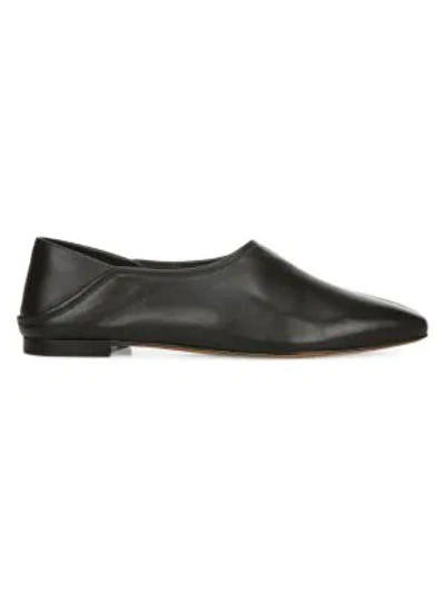 Shop Vince Branine Leather Loafers In Black