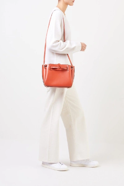 Shop Loewe Bag 'mini Lazo' Coral In White