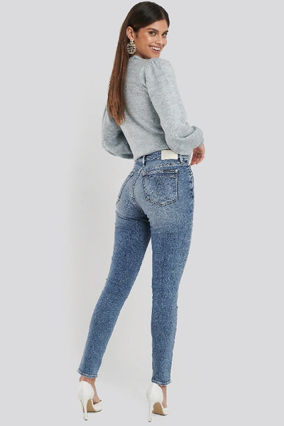 Shop Calvin Klein 010 High Rise Skinny Jeans Blue In Mid Blue