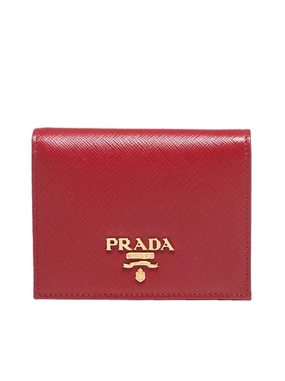Shop Prada Bifold Wallet In Fuoco