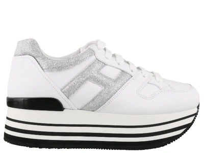 Shop Hogan Maxi H222 Sneakers In Silver