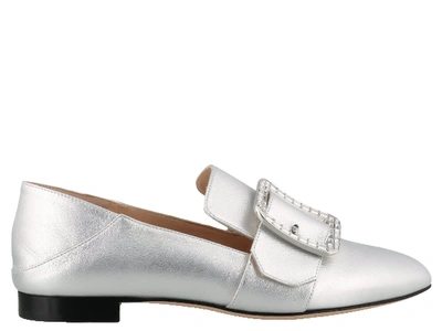 Shop Bally Janelle Crystal Loafers In Silver