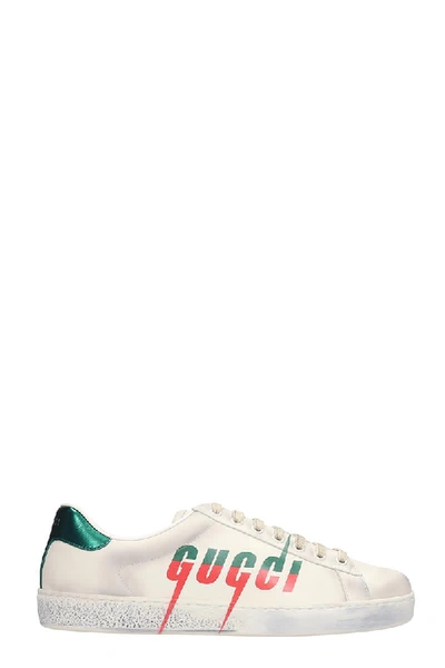 Shop Gucci Ace Sneakers In White Leather