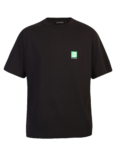 Shop Balenciaga Branded T-shirt In Black