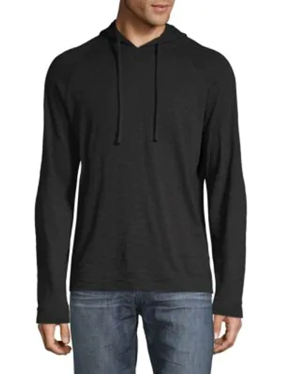 Shop Vince Men's Long-sleeve Cotton Hoodie In Black