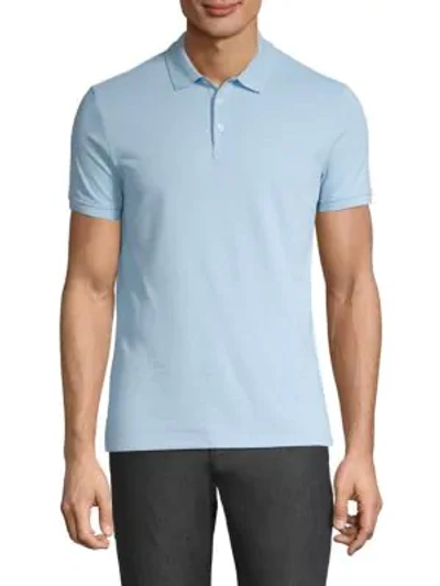 Shop Emporio Armani Short-sleeve Stretch Polo In Azure