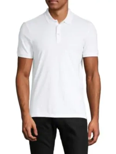 Shop Emporio Armani Short-sleeve Stretch Polo In Optic White
