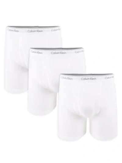 Shop Calvin Klein 3-pack Classic-fit Logo Boxer Briefs In White
