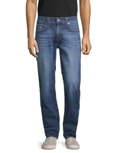 Shop True Religion Geno Relaxed Slim-fit Faded Jeans In Blue