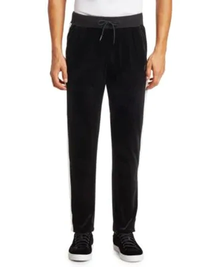 Shop Madison Supply Velvet Snap Stripe Track Pants In Black