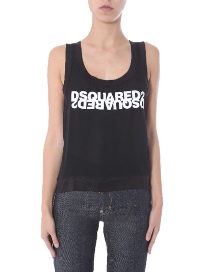 Shop Dsquared2 Top With Logo In Black