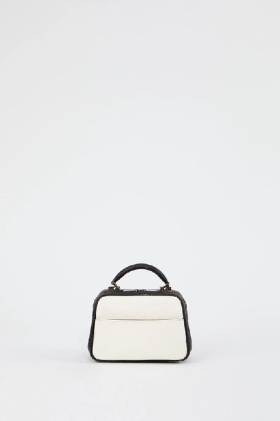 Shop Valextra Bag 'serie S' Small Cream/black In White