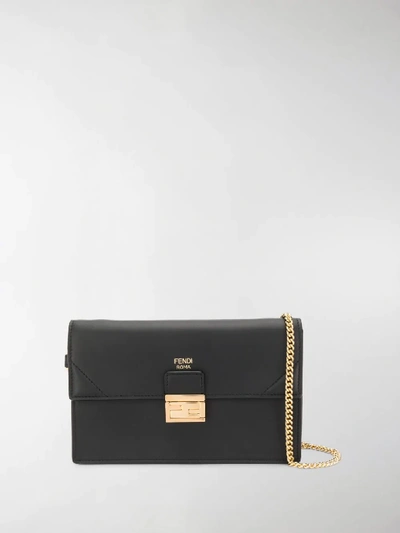 Shop Fendi Kan U Wallet-on-chain Bag In Black