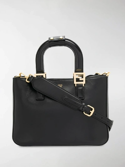 Shop Fendi Ff Small Tote Bag In Black