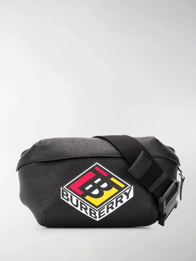 Shop Burberry Graphic Logo Print Belt Bag In Black