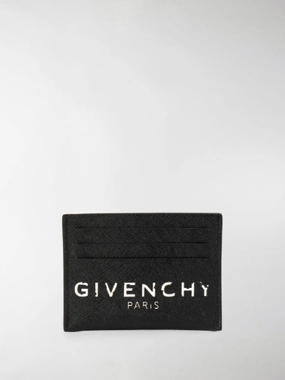 Shop Givenchy Vintage-effect Logo Cardholder In Black