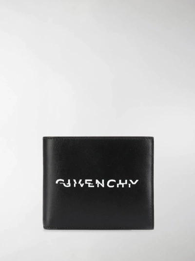 Shop Givenchy Split Logo Bi-fold Wallet In Black