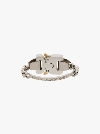 Shop Alyx Silver Tone Logo Buckle Bracelet