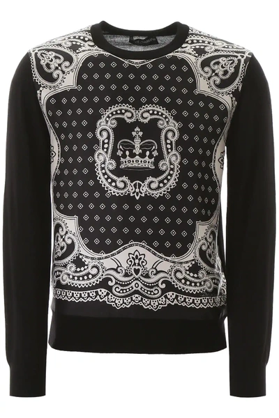 Shop Dolce & Gabbana Bandana Print Sweater In Black,white