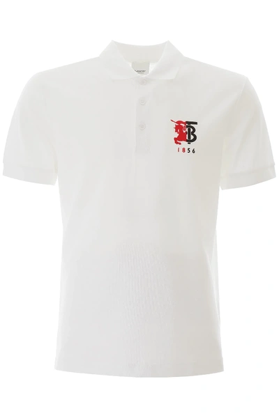 Shop Burberry Halford Polo Shirt In White