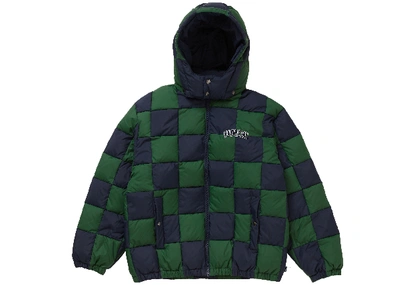 Pre-owned Supreme  Checkerboard Puffy Jacket Navy