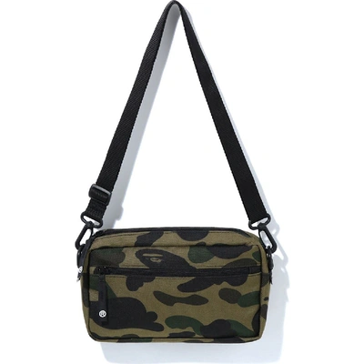 Pre-owned Bape 1st Camo Cordura Mini Shoulder Bag (m) Green