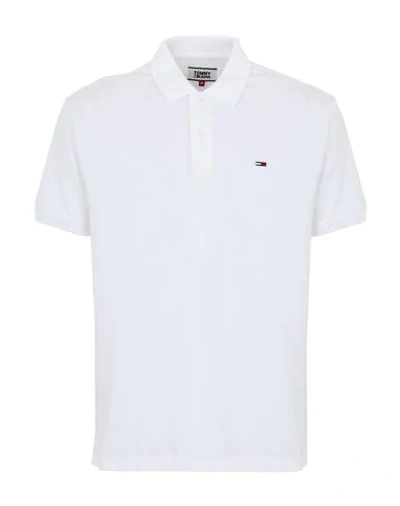 Shop Tommy Jeans Polo Shirt In White