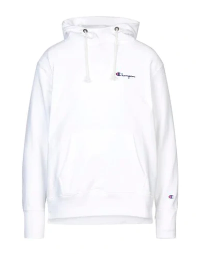 Shop Champion Hooded Sweatshirt In White