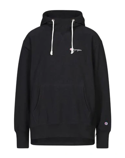 Shop Champion Hooded Sweatshirt In Black