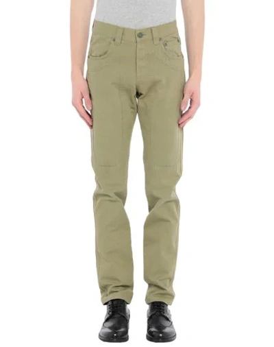 Shop Jeckerson Man Pants Military Green Size 28 Cotton