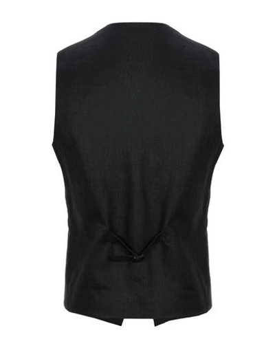 Shop Daniele Alessandrini Man Vest Black Size 40 Linen