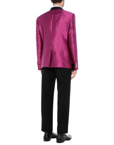 Shop Dolce & Gabbana Man Blazer Mauve Size 40 Silk In Purple